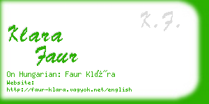 klara faur business card